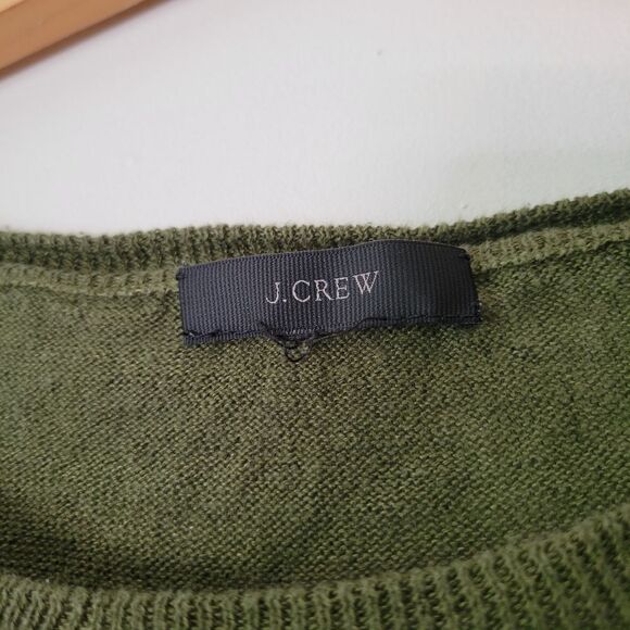 J. Crew 100% Linen Olive Green Knit Sweater 3/4 Sleeve Lightweight Small - Picture 3 of 8